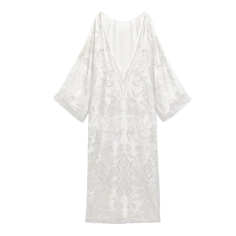 Zara Embroidered Beaded Tunic Dress - Picture 10 of 16